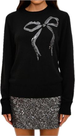 Beach Riot Jolene Bow Sweater In Black