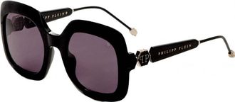 Philipp Plein Womens SPP065S550700 SPP065S 55 0700 Sunglasses - Black - One Size