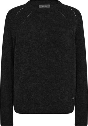 Mos Mosh Zachte Gebreide Trui met Ronde Hals - Dames - Ronde hals truien - Zwart - L - Truien & Vesten