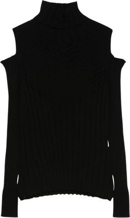 D.exterior Ribbed Turtleneck Sweater - Dames - Coltruien - Zwart - M - Kasjmier - Truien & Vesten