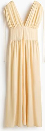 H&M Draped Drawstring-detail Dress in Yellow at Nordstrom, Size Xx-Large