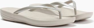 FitFlop Womens FitFlop Iqushion Ergonomic Womens Silver Flip Flops - Size: 4