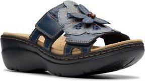 Clarks Merliah Belle Wedge Sandal in Navy Multi at Nordstrom Rack, Size 8.5