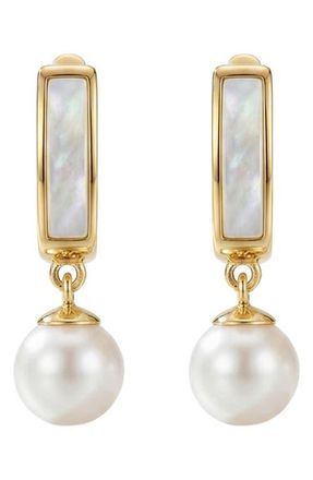 Argento Vivo Mother-of-Pearl & Cultured Pearl Drop Earrings in Gold at Nordstrom