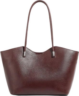 Generic Compatible For Leather Womens Tote Bag Designer Large Capacity Shoulder Women Cowhide Handbag College Students Bags(2932-Wine Red)