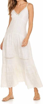 LoveShackFancy Weston Silk Dress In White/ivory