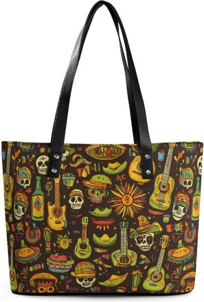 Generic Mexican Hats And Cactus Tote Bags for Women Cute Shoulder Purses Handbags