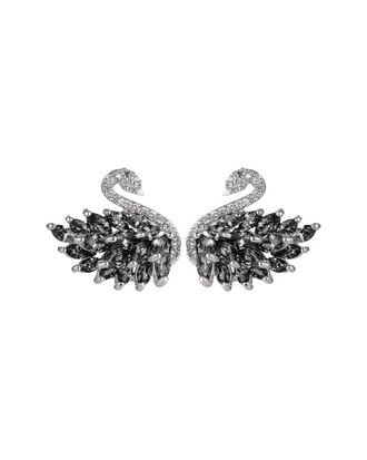 Eyecandy LA Eye Candy La Luxe Collection Cz Black Swan Stud Earrings