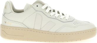 Veja V-90 Leather Sneakers - Dames - Sneakers - Wit - 46 EU - Katoen - Schoenen