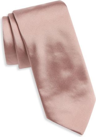 BOSS Solid Silk Blend Tie in Light/Pastel Pink at Nordstrom