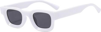 Generic Small Frame Mens Square Sunglasses Vacation Womens Party Commuter Sun Glasses(White)