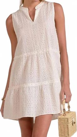 Elan Solstice Eyelet Shift Dress In White