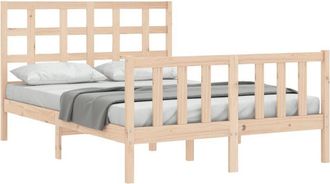 vidaXL Estructura De Cama De Matrimonio Con Cabecero Madera Maciza Vidaxl