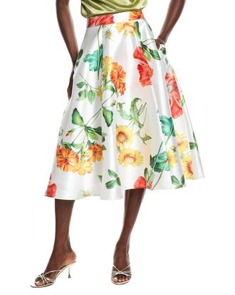 Gracia Floral Print A-Line Midi Skirt