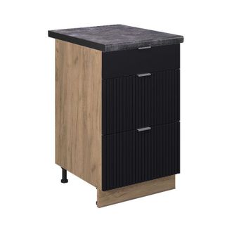 Vicco Mueble Bajo De Cocina Fame-line, Rayas Negras, 50 Cm, Et Antracita