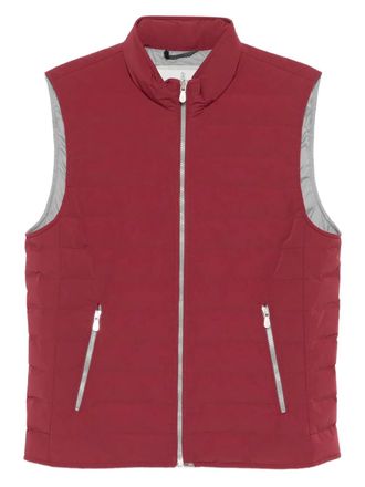 Brunello Cucinelli quilted zip-front vest - men - Elastane/Nylon/Polyamide/Polyamide/Goose Down/Goose Feather - L - Red