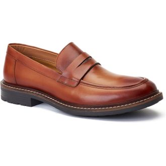 Base London Ivey Leather Mens Burnt Tan Loafers - Size UK 12