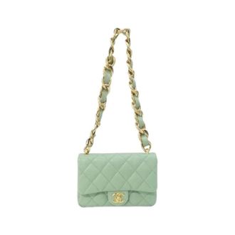Chanel Pre-owned Lambskin Shoulder Bag - Dames - Pre-owned - Groen - Maat: ONE Size Leer
