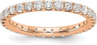 Diamond2Deal 14k Rose Gold Lab Grown Diamond Eternity Wedding Band Ring 1Ct Clarity- VS Color- D-E