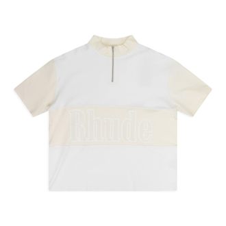 Rhude White Panelled Henley T-shirt