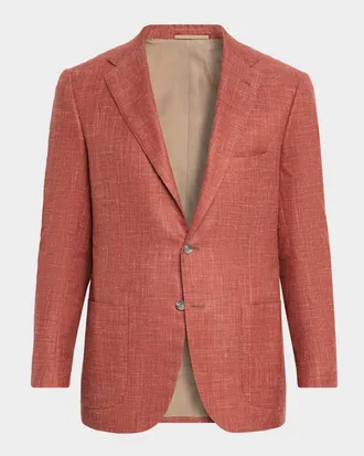 Kiton Men & apos;s Tweed Single-Breasted Sport Coat