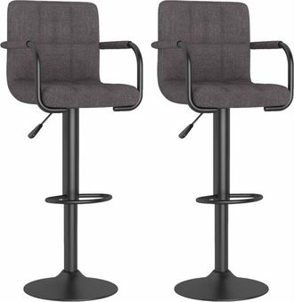 vidaXL Vidaxl - Taburetes De Cocina 2 Unidades Tela Gris Taupe