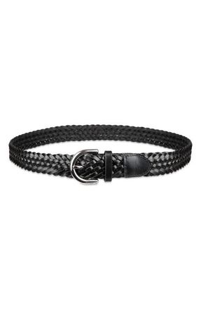 Cole Haan Braided Leather Belt in Black at Nordstrom, Size X-Large