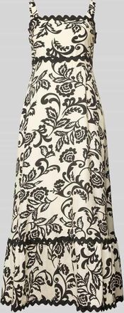 Apricot Midikleid aus Viskose-Mix mit Wellensaum in Offwhite, Gr&ouml;&szlig;e XL