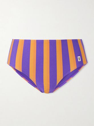 Saint Laurent Slip Bikini A Righe - Viola
