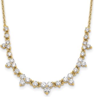 Diamond2Deal 14k Yellow Gold 1 1/2 Ct Lab Grown Diamond Necklace 18 Clarity VS, Color D-E