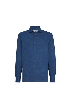 Brunello Cucinelli Jersey polo shirt in Denim at Nordstrom, Size Xxx-Large Eu