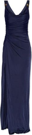 Versace Viscose-Jersey Jurk - Dames - Maxi kleedjes - Blauw - S - Kleedjes