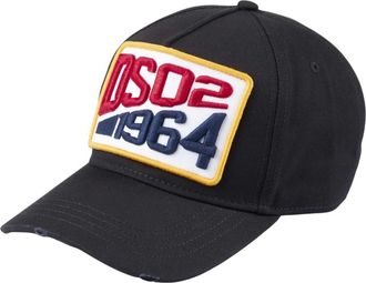Dsquared2 Patch Baseball Cap - Heren - Accessoires - Zwart - Maat: ONE Size Katoen