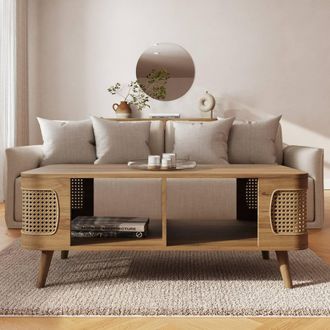 GFW Sorrel Rattan Coffee Table in Brown