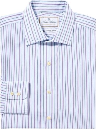 Brooks Brothers x Thomas Mason gestreept overhemd - Blauw