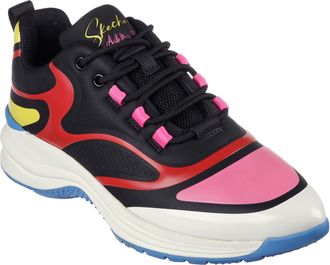 Skechers Womens Hot Melt Embossed Neoprene Low Top Trainers in Black/Multi - Size UK 6.5