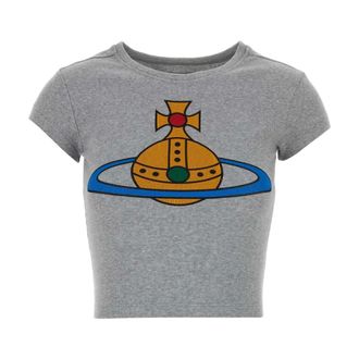 Vivienne Westwood T-Shirts, female, Gray, Size: S Stretch Cotton T-shirt