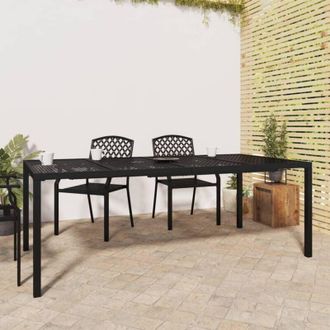 vidaXL Tavolo da Giardino Antracite 200x100x72 cm Acciaio - Vidaxl