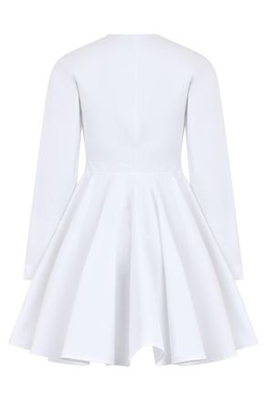 Alaia Womens Dress Cotton Flared Skirt White