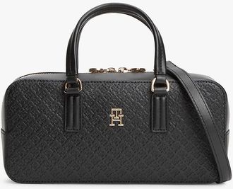 Tommy Hilfiger Womens Allover Monogram East-West Crossbody Bag - Black