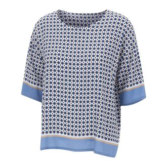 KANGRA Stretch Viscose Blouse - Dames - Blouses - Blauw - S - Overhemden
