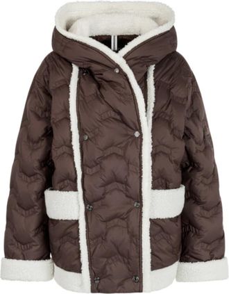Marc Cain Donsjack met Curly-Teddy voering - Dames - Jassen - Bruin - XL - Jassen