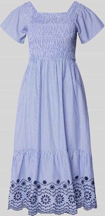 b.young Midikleid mit Smok-Details Modell INZI in Hellblau, Gr&ouml;&szlig;e 34