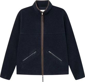 Wood Wood Eik Zip Up Jacket - Heren - Fleece jassen - Blauw - L - Fitness