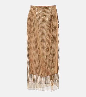 Roberto Cavalli Embellished wrap skirt