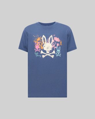 Psycho Bunny Mens Santino Graphic Tee 404 GRAY BLUE / XXL
