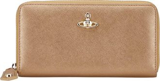Vivienne Westwood Gold Brown Leather Long Wallet (Bi-Fold) (Pre-Owned)