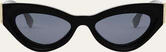 Fendi FF Diamond Logo Acetate Cat-Eye Sunglasses