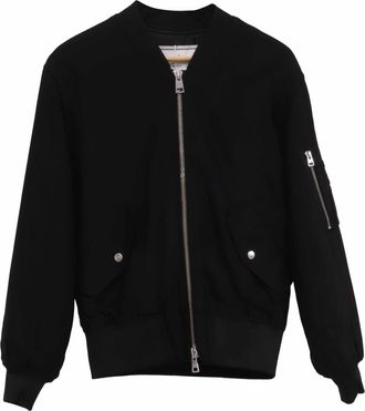 Ami Bomber Jacket in Black Viscose