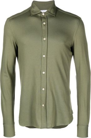 Boglioli long-sleeve piqué cotton shirt - men - Cotton - 41 - Green